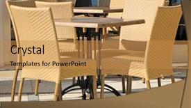  Presentation with rattan furniture - Beautiful presentation design featuring rattan furniture - cane chairs backdrop and a gold colored foreground