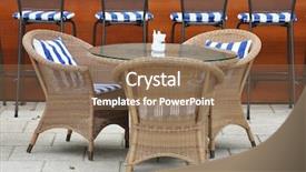  Presentation with interior design cafeteria - Cool new slides with rattan furniture - interior of cafe backdrop and a violet colored foreground