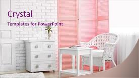  Presentation with light pink - Slides with rattan furniture - light room interior with pink background and a lemonade colored foreground