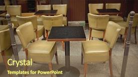  Presentation with outdoor furniture - Amazing PPT layouts having rattan furniture - outdoor cafe in paris backdrop and a tawny brown colored foreground