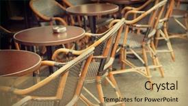  Presentation with rattan furniture - Colorful presentation enhanced with rattan furniture - street cafe backdrop and a coral colored foreground