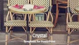  Presentation with cafe - Audience pleasing slides consisting of rattan furniture - street cafe backdrop and a gray colored foreground