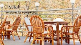  Presentation with rattan furniture - Slides having rattan furniture - stylish tables and chairs background and a lemonade colored foreground