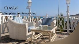  Presentation with rattan furniture - Cool new presentation with rattan furniture - two cane armchairs backdrop and a light blue colored foreground