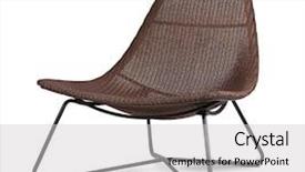  Presentation with rattan furniture - Slide set enhanced with rattan furniture - wicker armchair on white background background and a light gray colored foreground