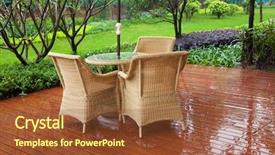  Presentation with rattan furniture - Colorful presentation theme enhanced with rattan furniture - wicker patio chairs and table backdrop and a tawny brown colored foreground