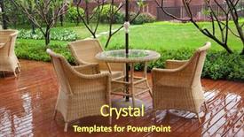  Presentation with rattan furniture - Presentation theme enhanced with rattan furniture - wicker patio chairs and table background and a tawny brown colored foreground