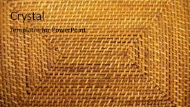  Presentation with rattan furniture - PPT theme having rattan furniture - wicker texture background and a gold colored foreground