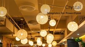  Presentation with hang - Colorful presentation theme enhanced with rattan-lamp-hang-in-ceiling backdrop and a gold colored foreground