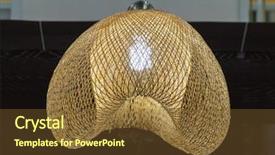  Presentation with rattan furniture - Cool new PPT theme with rattan lamp hang in ceiling backdrop and a tawny brown colored foreground