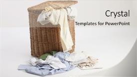  Presentation with rattan furniture - Presentation theme consisting of rattan laundry basket full background and a lemonade colored foreground