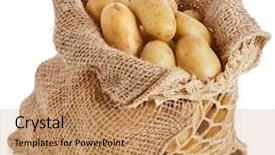  Presentation with bag - PPT layouts enhanced with ratte potatoes in sack bag background and a  colored foreground