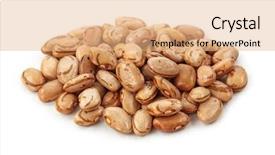  Presentation with beans legumes - PPT theme having rattlesnake beans isolated on white background and a coral colored foreground
