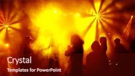  Presentation with disco - Theme having rave - dancing people in a disco background and a tawny brown colored foreground