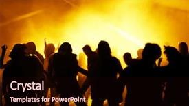  Presentation with disco - Theme consisting of dancing people in a disco background and a wine colored foreground