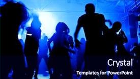  Presentation with disco - Presentation theme enhanced with dancing people in a disco background and a navy blue colored foreground