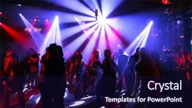  Presentation with young people in the club - Presentation theme enhanced with people in an underground club background and a navy blue colored foreground