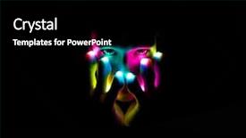  Presentation with magician - PPT theme featuring rave - magician with light gloves background and a black colored foreground