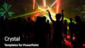  Presentation with concert - Beautiful PPT layouts featuring disco dancing - music concert backdrop and a black colored foreground
