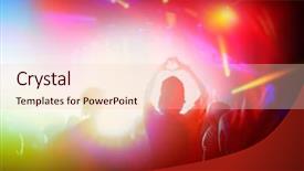 Presentation with concert - PPT theme featuring neon party - music concert background and a lemonade colored foreground