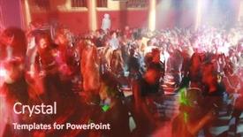  Presentation with night club - PPT theme consisting of night club picture made background and a tawny brown colored foreground