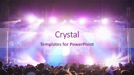  Presentation with music festival - Slide set with audience enjoying music festival background and a pink colored foreground