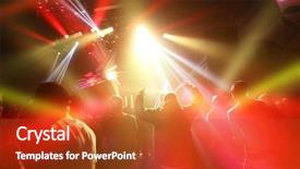  Presentation with concert - Audience pleasing PPT layouts consisting of neon party - rock concert backdrop and a crimson colored foreground