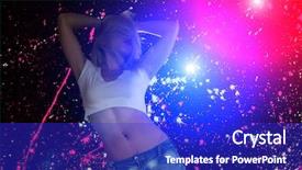  Presentation with night club - Amazing presentation theme having techno music console headphones - sexy young blonde lady backdrop and a royal blue colored foreground