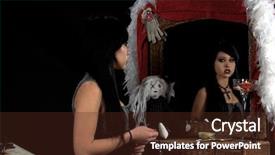  Presentation with raven black - Beautiful PPT layouts featuring raven haired gothic vampire slayer backdrop and a tawny brown colored foreground