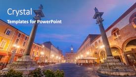  Presentation with italy - Slides featuring ravenna-italy-at-piazza-del background and a teal colored foreground