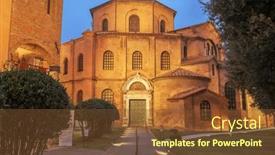  Presentation with italy - Slide set with ravenna-italy-at-the-historic background and a tawny brown colored foreground