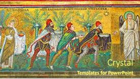  Presentation with mosaic - Presentation design with ravenna-italy-october-14-2016 background and a tawny brown colored foreground