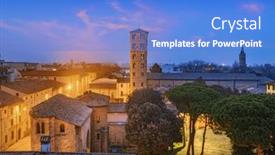  Presentation with local history italy - Theme enhanced with ravenna-italy-old-historic-skyline background and a  colored foreground