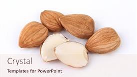  Presentation with white healthy food - Slide deck featuring raw-almonds-nuts-isolated background and a lemonade colored foreground