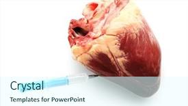  Presentation with syringe - Beautiful slide set featuring raw animal heart and syringe backdrop and a cool aqua colored foreground