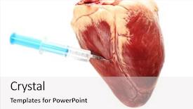  Presentation with syringe - Presentation theme consisting of raw animal heart and syringe background and a lemonade colored foreground
