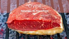  Presentation with steak - PPT layouts with raw-argentinian-picanha-cuadril-steak background and a coral colored foreground