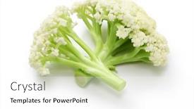  Presentation with cauliflower - PPT layouts enhanced with raw-baby-stick-cauliflower-isolated background and a white colored foreground