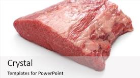  Presentation with beef - Slide set having raw beef brisket isolated background and a light gray colored foreground