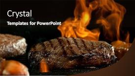  Presentation with meat beef - Slides with raw-beef-burger-steak background and a wine colored foreground