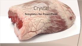  Presentation with raw meat - Audience pleasing theme consisting of raw-beef-heart-meat-isolated backdrop and a lemonade colored foreground