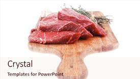  Presentation with aged wood - Colorful presentation design enhanced with raw beef meat fillet with peppercorn and thyme ready to grill on wood figured aged board isolated over white background backdrop and a lemonade colored foreground