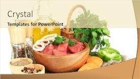  Presentation with cooking oil - Amazing presentation theme having raw beef meat in bowl with herbs spices and cooking oil isolated on white backdrop and a blonde colored foreground