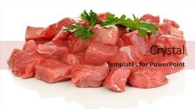  Presentation with meat beef - Cool new slides with raw beef meat isolated backdrop and a red colored foreground
