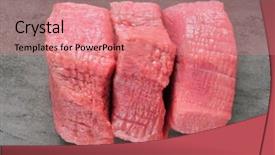  Presentation with raw meat beef veal shank - Colorful slides enhanced with raw beef meat on shale backdrop and a coral colored foreground