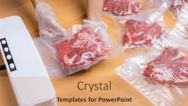  Presentation with shrink - Presentation theme featuring raw-beef-meat-sealed background and a coral colored foreground
