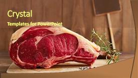  Presentation with bone - Colorful PPT theme enhanced with raw beef rib bone steak backdrop and a tawny brown colored foreground