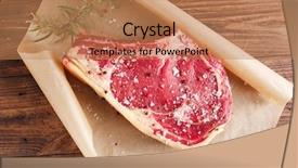  Presentation with bone - Colorful slides enhanced with raw beef rib steak backdrop and a coral colored foreground