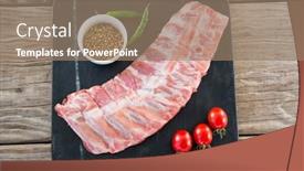  Presentation with ribs - Cool new presentation theme with raw-beef-ribs-chillies-cherry backdrop and a coral colored foreground
