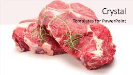  Presentation with steaks - Amazing theme having raw beef steaks isolated backdrop and a lemonade colored foreground
